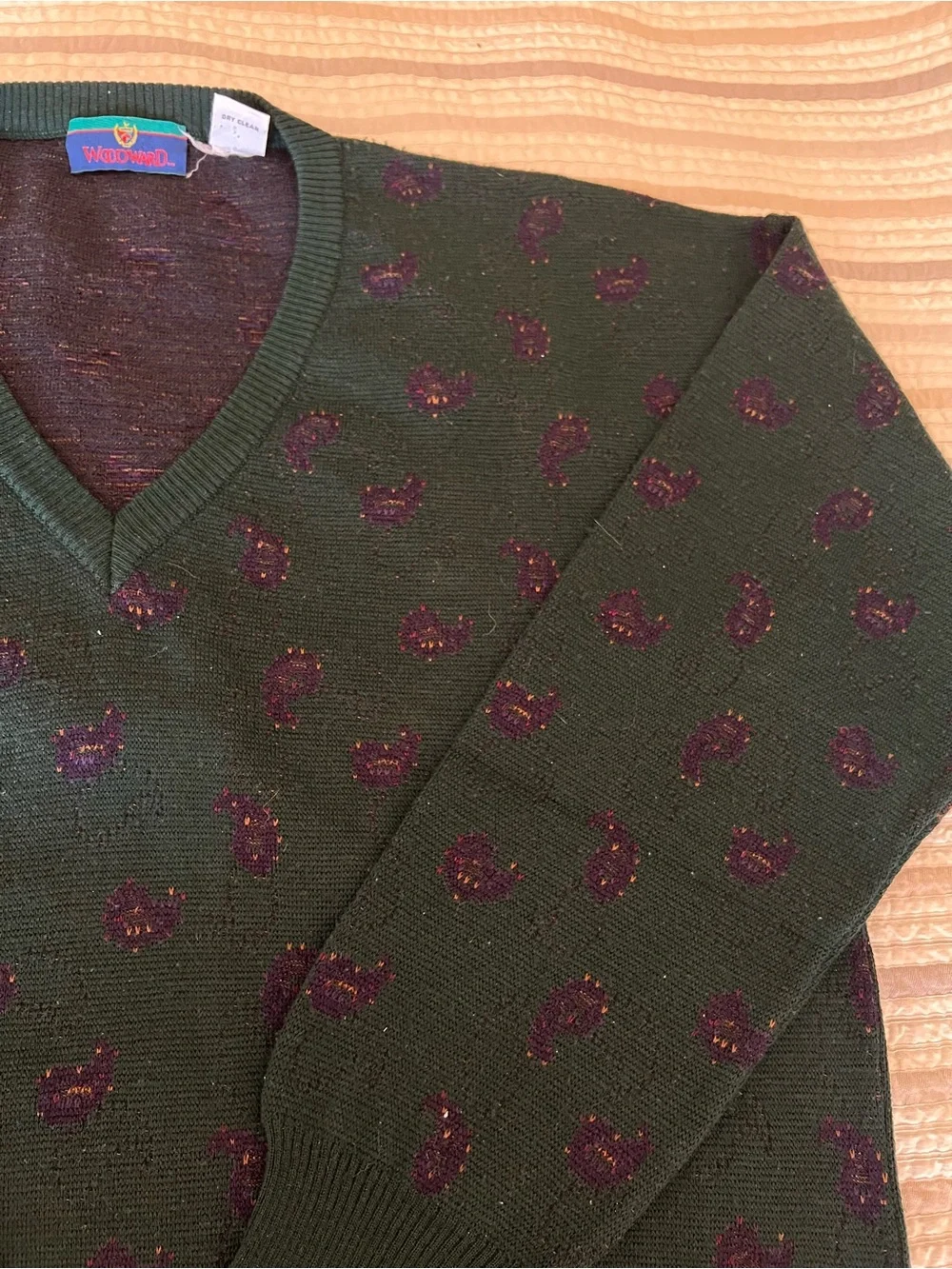 Vintage Woodward 100% merino wool hunter green sweater 2X